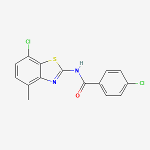molecular formula C15H10Cl2N2OS B2531241 4-chloro-N-(7-chloro-4-methyl-1,3-benzothiazol-2-yl)benzamide CAS No. 912759-19-4