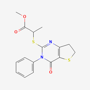 Methyl 2-[(4-oxo-3-phenyl-6,7-dihydrothieno[3,2-d]pyrimidin-2-yl)sulfanyl]propanoate