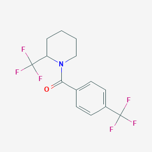 molecular formula C14H13F6NO B2531246 (4-(Trifluoromethyl)phenyl)(2-(trifluoromethyl)piperidin-1-yl)methanone CAS No. 2034431-90-6