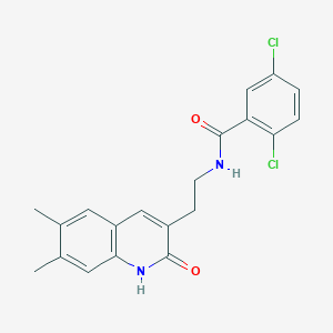 2,5-dichloro-N-[2-(6,7-dimethyl-2-oxo-1H-quinolin-3-yl)ethyl]benzamide
