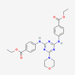 Ethyl 4-[[4-(4-ethoxycarbonylanilino)-6-morpholin-4-yl-1,3,5-triazin-2-yl]amino]benzoate