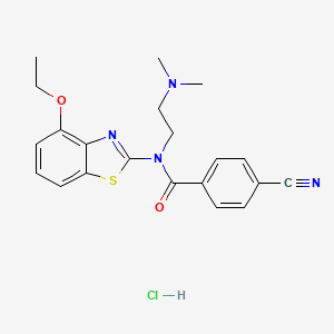 molecular formula C21H23ClN4O2S B2531264 4-氰基-N-(2-(二甲氨基)乙基)-N-(4-乙氧基苯并[d]噻唑-2-基)苯甲酰胺盐酸盐 CAS No. 1216764-13-4