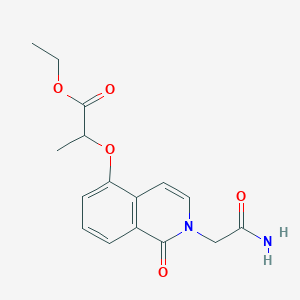 molecular formula C16H18N2O5 B2531268 2-[2-(2-氨基-2-氧代乙基)-1-氧代异喹啉-5-基]氧基丙酸乙酯 CAS No. 868224-34-4