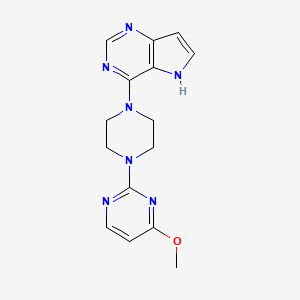 molecular formula C15H17N7O B2531284 4-[4-(4-Methoxypyrimidin-2-yl)piperazin-1-yl]-5H-pyrrolo[3,2-d]pyrimidine CAS No. 2380172-96-1