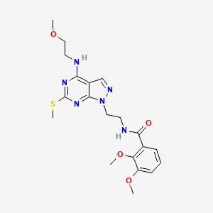 molecular formula C20H26N6O4S B2531286 2,3-二甲氧基-N-(2-(4-((2-甲氧基乙基)氨基)-6-(甲硫基)-1H-吡唑并[3,4-d]嘧啶-1-基)乙基)苯甲酰胺 CAS No. 946364-36-9