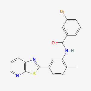 molecular formula C20H14BrN3OS B2531287 3-bromo-N-(2-methyl-5-(thiazolo[5,4-b]pyridin-2-yl)phenyl)benzamide CAS No. 863594-24-5