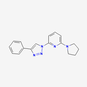 molecular formula C17H17N5 B2531289 2-(4-phenyl-1H-1,2,3-triazol-1-yl)-6-(pyrrolidin-1-yl)pyridine CAS No. 2415624-78-9