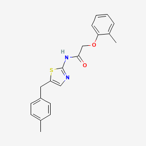 molecular formula C20H20N2O2S B2531290 N-[5-(4-methylbenzyl)-1,3-thiazol-2-yl]-2-(2-methylphenoxy)acetamide CAS No. 301176-20-5