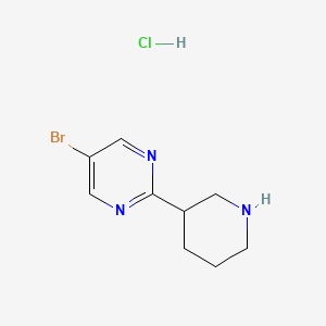 molecular formula C9H13BrClN3 B2531298 5-Bromo-2-(piperidin-3-yl)pyrimidine hydrochloride CAS No. 2095410-66-3
