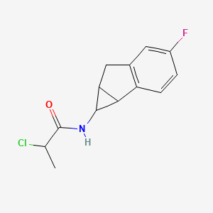 molecular formula C13H13ClFNO B2531299 2-Chloro-N-(4-fluoro-1,1a,6,6a-tetrahydrocyclopropa[a]inden-1-yl)propanamide CAS No. 2411195-41-8