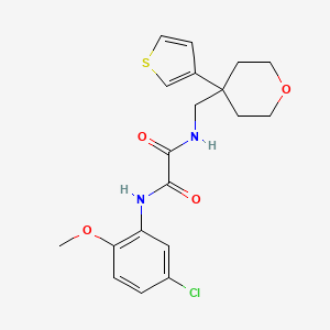 molecular formula C19H21ClN2O4S B2531300 N1-(5-chloro-2-methoxyphenyl)-N2-((4-(thiophen-3-yl)tetrahydro-2H-pyran-4-yl)methyl)oxalamide CAS No. 2319852-76-9