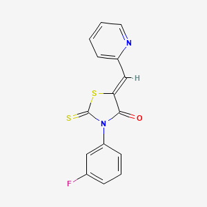 molecular formula C15H9FN2OS2 B2531301 (Z)-3-(3-氟苯基)-5-(吡啶-2-基亚甲基)-2-硫代噻唑烷-4-酮 CAS No. 840463-11-8