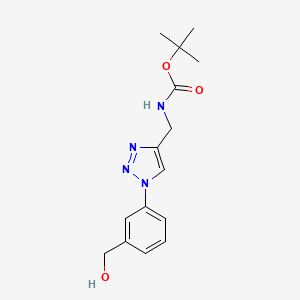molecular formula C15H20N4O3 B2531313 叔丁基N-({1-[3-(羟甲基)苯基]-1H-1,2,3-三唑-4-基}甲基)氨基甲酸酯 CAS No. 2059948-51-3