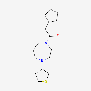 2-Cyclopentyl-1-(4-(tetrahydrothiophen-3-yl)-1,4-diazepan-1-yl)ethan-1-one