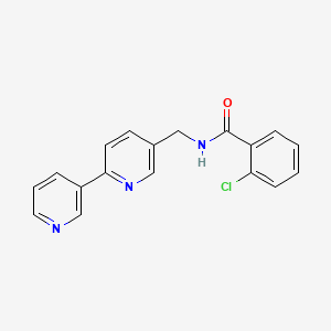 molecular formula C18H14ClN3O B2531317 N-([2,3'-bipyridin]-5-ylmethyl)-2-chlorobenzamide CAS No. 2034479-22-4