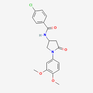 4-chloro-N-[1-(3,4-dimethoxyphenyl)-5-oxopyrrolidin-3-yl]benzamide