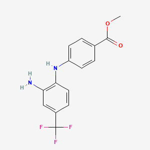 molecular formula C15H13F3N2O2 B2531320 4-{[2-氨基-4-(三氟甲基)苯基]氨基}苯甲酸甲酯 CAS No. 1281348-84-2