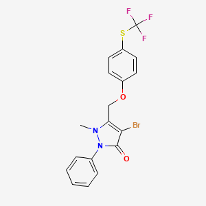 4-Bromo-2-methyl-1-phenyl-3-((4-(trifluoromethylthio)phenoxy)methyl)-3-pyrazolin-5-one