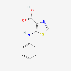 molecular formula C10H8N2O2S B2531337 5-Anilino-1,3-thiazole-4-carboxylic acid CAS No. 84636-43-1