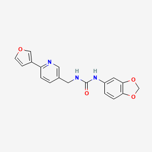 molecular formula C18H15N3O4 B2531340 1-(苯并[d][1,3]二氧杂环-5-基)-3-((6-(呋喃-3-基)吡啶-3-基)甲基)脲 CAS No. 2034465-95-5