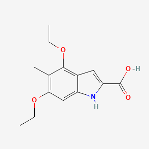 molecular formula C14H17NO4 B2531344 4,6-二乙氧基-5-甲基-1H-吲哚-2-甲酸 CAS No. 900640-35-9