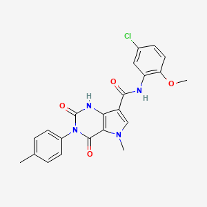molecular formula C22H19ClN4O4 B2531356 N-(5-chloro-2-methoxyphenyl)-5-methyl-3-(4-methylphenyl)-2,4-dioxo-2,3,4,5-tetrahydro-1H-pyrrolo[3,2-d]pyrimidine-7-carboxamide CAS No. 921807-45-6