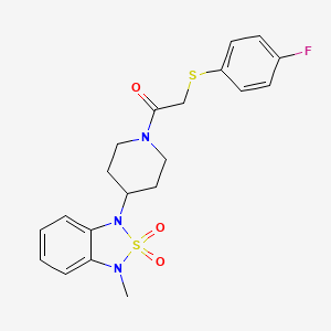 1-(1-{2-[(4-fluorophenyl)sulfanyl]acetyl}piperidin-4-yl)-3-methyl-1,3-dihydro-2lambda6,1,3-benzothiadiazole-2,2-dione