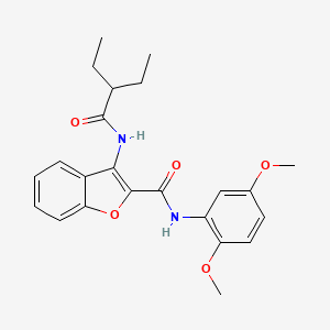 molecular formula C23H26N2O5 B2531362 N-(2,5-二甲氧基苯基)-3-(2-乙基丁酰胺基)苯并呋喃-2-甲酰胺 CAS No. 888464-00-4