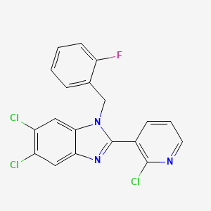 5,6-dichloro-2-(2-chloro-3-pyridinyl)-1-(2-fluorobenzyl)-1H-1,3-benzimidazole