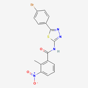 molecular formula C16H11BrN4O3S B2531374 N-[5-(4-溴苯基)-1,3,4-噻二唑-2-基]-2-甲基-3-硝基苯甲酰胺 CAS No. 391862-80-9