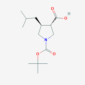 molecular formula C14H25NO4 B2531376 (3S,4S)-1-[(2-Methylpropan-2-yl)oxycarbonyl]-4-(2-methylpropyl)pyrrolidine-3-carboxylic acid CAS No. 2281842-01-9
