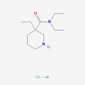 molecular formula C12H25ClN2O B2531377 N,N,3-三乙基哌啶-3-甲酰胺；盐酸盐 CAS No. 2305251-87-8
