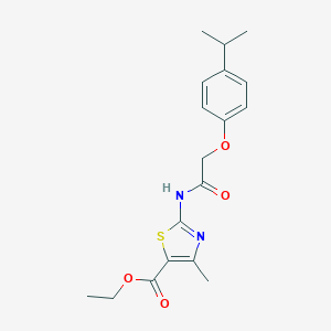 molecular formula C18H22N2O4S B253138 Ethyl 2-{[(4-isopropylphenoxy)acetyl]amino}-4-methyl-1,3-thiazole-5-carboxylate 