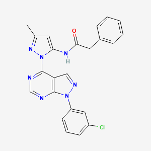 N-(1-(1-(3-chlorophenyl)-1H-pyrazolo[3,4-d]pyrimidin-4-yl)-3-methyl-1H-pyrazol-5-yl)-2-phenylacetamide
