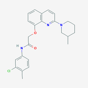 N-(3-chloro-4-methylphenyl)-2-((2-(3-methylpiperidin-1-yl)quinolin-8-yl)oxy)acetamide