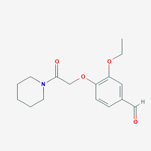 molecular formula C16H21NO4 B2531398 3-Ethoxy-4-[2-oxo-2-(piperidin-1-yl)ethoxy]benzaldehyde CAS No. 94621-63-3