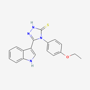 molecular formula C18H16N4OS B2531400 4-(4-乙氧苯基)-5-(1H-吲哚-3-基)-4H-1,2,4-三唑-3-硫醇 CAS No. 885458-58-2