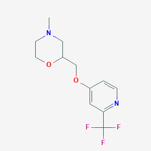 molecular formula C12H15F3N2O2 B2531402 4-Methyl-2-[[2-(trifluoromethyl)pyridin-4-yl]oxymethyl]morpholine CAS No. 2379946-17-3