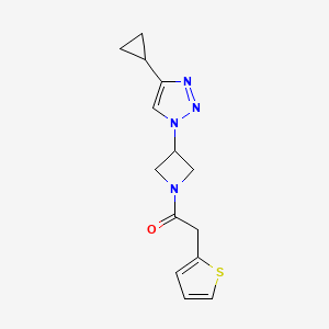 molecular formula C14H16N4OS B2531405 1-(3-(4-环丙基-1H-1,2,3-三唑-1-基)氮杂环丁-1-基)-2-(噻吩-2-基)乙酮 CAS No. 2097928-88-4