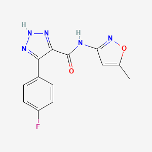 molecular formula C13H10FN5O2 B2531408 4-(4-fluorophenyl)-N-(5-methylisoxazol-3-yl)-1H-1,2,3-triazole-5-carboxamide CAS No. 1795295-47-4