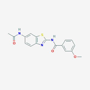 molecular formula C17H15N3O3S B253141 N-[6-(acetylamino)-1,3-benzothiazol-2-yl]-3-methoxybenzamide 