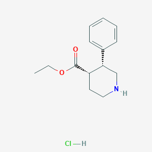molecular formula C14H20ClNO2 B2531412 cis-Ethyl 3-phenylpiperidine-4-carboxylate hydrochloride CAS No. 1027710-16-2