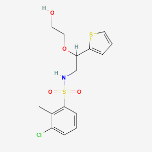 molecular formula C15H18ClNO4S2 B2531421 3-chloro-N-(2-(2-hydroxyethoxy)-2-(thiophen-2-yl)ethyl)-2-methylbenzenesulfonamide CAS No. 2034365-16-5