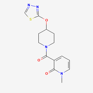 molecular formula C14H16N4O3S B2531425 3-(4-((1,3,4-噻二唑-2-基)氧代)哌啶-1-羰基)-1-甲基吡啶-2(1H)-酮 CAS No. 2195942-24-4