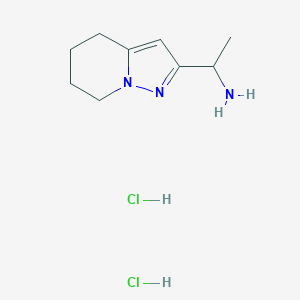 molecular formula C9H17Cl2N3 B2531428 1-{4H,5H,6H,7H-pyrazolo[1,5-a]pyridin-2-yl}ethan-1-amine dihydrochloride CAS No. 1909309-44-9