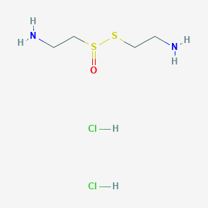 molecular formula C4H14Cl2N2OS2 B2531437 2-(2-Aminoethylsulfinylsulfanyl)ethanamine;dihydrochloride CAS No. 10416-85-0