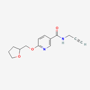 molecular formula C14H16N2O3 B2531438 N-(prop-2-yn-1-yl)-6-((tetrahydrofuran-2-yl)methoxy)nicotinamide CAS No. 2034429-58-6