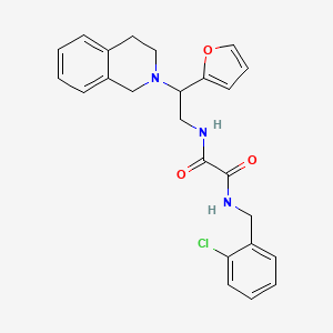 molecular formula C24H24ClN3O3 B2531443 N1-(2-氯苄基)-N2-(2-(3,4-二氢异喹啉-2(1H)-基)-2-(呋喃-2-基)乙基)草酰胺 CAS No. 906159-53-3