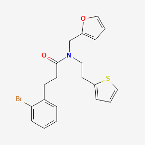 molecular formula C20H20BrNO2S B2531448 3-(2-bromophenyl)-N-(furan-2-ylmethyl)-N-(2-(thiophen-2-yl)ethyl)propanamide CAS No. 1798027-75-4