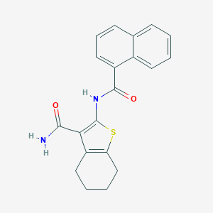 molecular formula C20H18N2O2S B253145 2-(1-Naphthoylamino)-4,5,6,7-tetrahydro-1-benzothiophene-3-carboxamide 